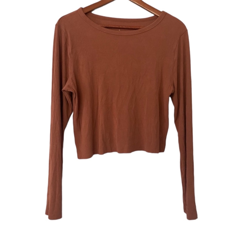 [a new day] Mauve Ribbed Crop Top